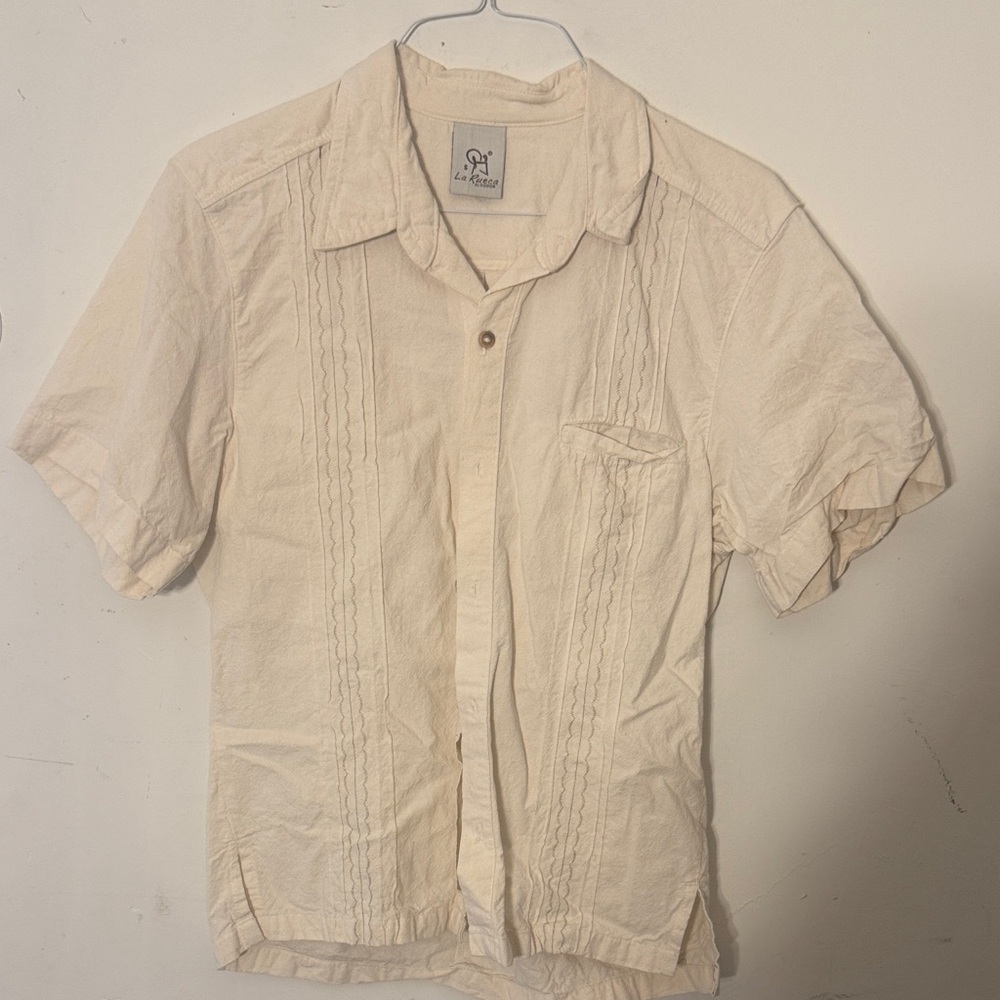 Men's Cream Short Sleeve Shirt